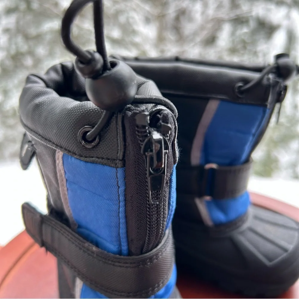 Little Boys Snow Boots—Size 6 | Waterproof Winter Boots Black Blue | Koala Kids